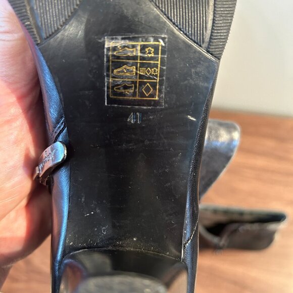 Regarde-Le-Ciel Womens Boot Sz‎ 41 9.5 Black Leather Bootie Block Heel Ankle - Picture 11 of 12